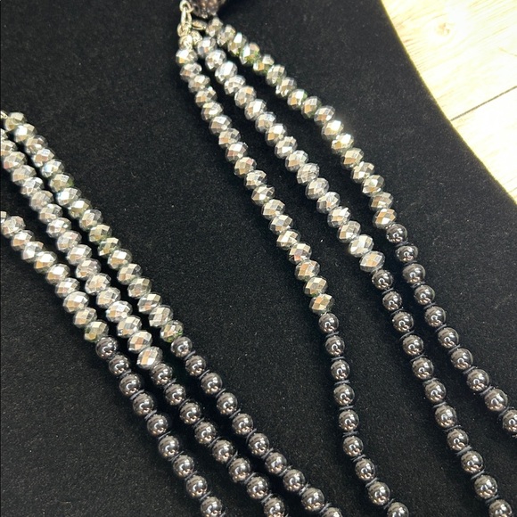 Sparkling Silver Glass Beaded Necklace - Picture 4 of 7